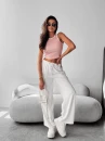 Top damski OLAVOGA WRAITH 2025 róż – ecru -  maWer Fashion