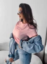 T-shirt damski OLAVOGA SUBTLE 2025 pudrowy róż - maWer Fashion