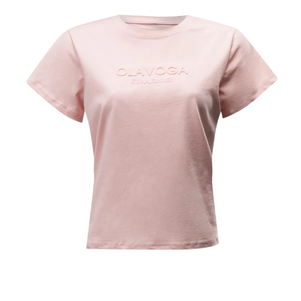 T-shirt damski OLAVOGA SUBTLE 2025 pudrowy róż - maWer Fashion