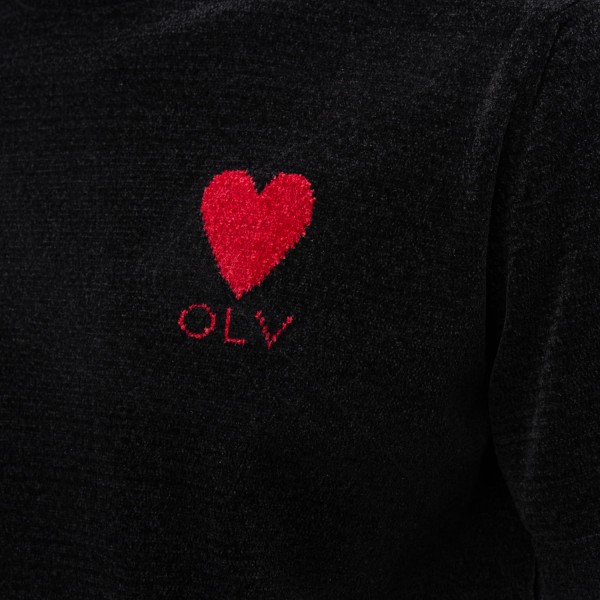 Dzianinowy t-shirt męski OLAVOGA LUV 2025 czarny - maWer Fashion