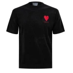 Dzianinowy t-shirt męski OLAVOGA LUV 2025 czarny - maWer Fashion