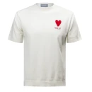 Dzianinowy t-shirt męski OLAVOGA LUV 2025 ecru - maWer Fashion