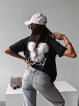 T-shirt damski OLAVOGA BESCO 2025 czarny -  maWer Fashion