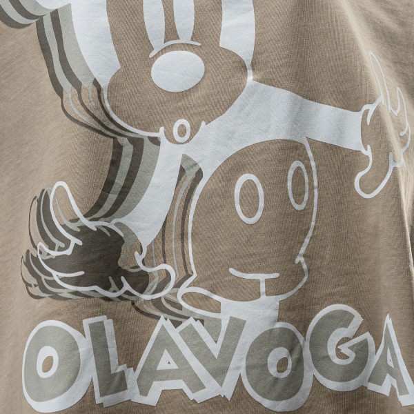 T-shirt damski OLAVOGA BESCO 2025 beż - maWer Fashion