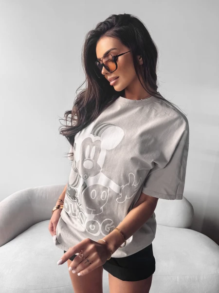 tT-shirt damski OLAVOGA BESCO 2025 szary - maWer Fashion
