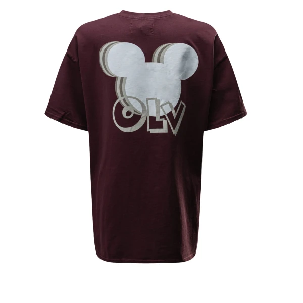T-shirt damski OLAVOGA BESCO 2025 burgund - maWer Fashion