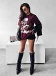 T-shirt damski OLAVOGA BESCO 2025 burgund - maWer Fashion