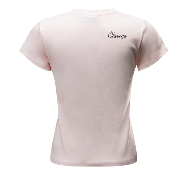 T-shirt damski OLAVOGA SIMPLYBY 2025 pudrowy róż - maWer Fashion