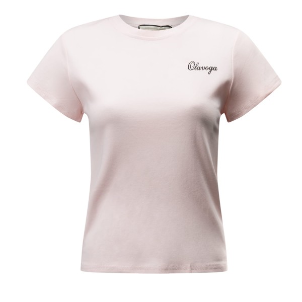 T-shirt damski OLAVOGA SIMPLYBY 2025 pudrowy róż - maWer Fashion