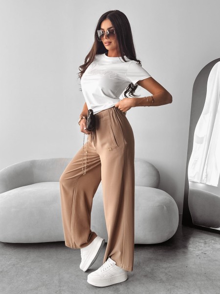 Spodnie damskie OLAVOGA MIAL 2025 ciemny beż  - maWer Fashion