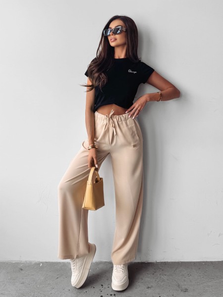 Spodnie damskie OLAVOGA MIAL 2025 jasny beż  - maWer Fashion