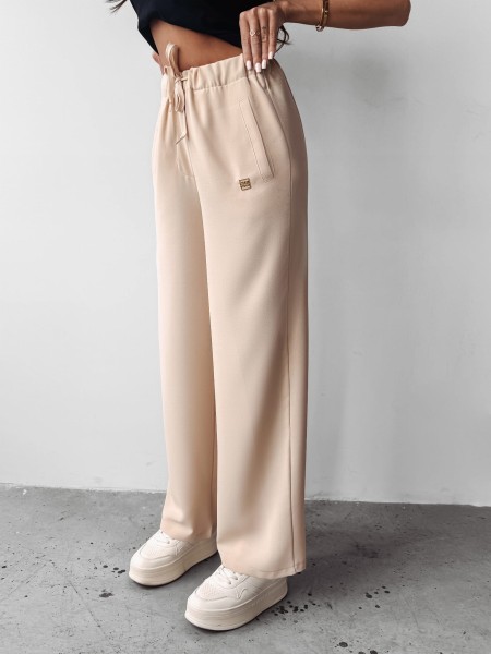 Spodnie damskie OLAVOGA MIAL 2025 jasny beż  - maWer Fashion