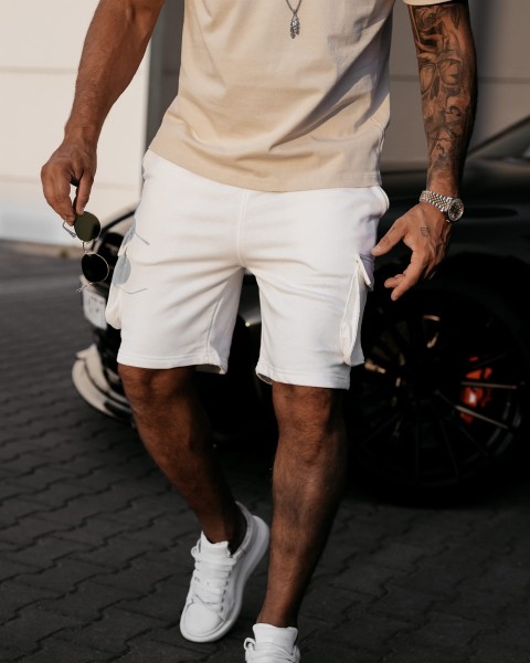 Spodenki męskie OLAVOGA TAFA 2025 ecru - maWer Fashion
