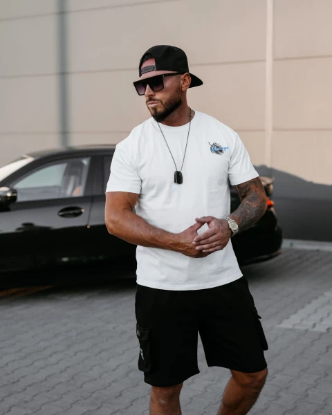 T-shirt męski OLAVOGA PALM WAVE 2025 ecru - maWer Fashion