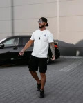 T-shirt męski OLAVOGA PALM WAVE 2025 ecru - maWer Fashion