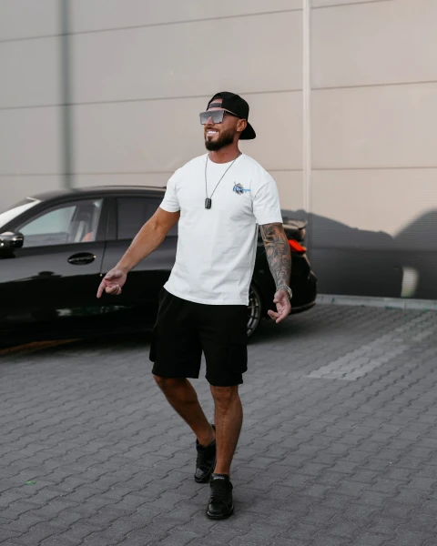 T-shirt męski OLAVOGA PALM WAVE 2025 ecru - maWer Fashion