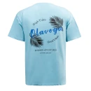 T-shirt męski OLAVOGA PALM WAVE 2025 niebieski - maWer Fashion