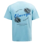 T-shirt męski OLAVOGA PALM WAVE 2025 niebieski - maWer Fashion
