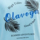 T-shirt męski OLAVOGA PALM WAVE 2025 niebieski - maWer Fashion