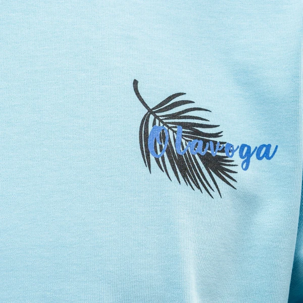 T-shirt męski OLAVOGA PALM WAVE 2025 niebieski - maWer Fashion