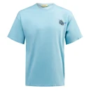 T-shirt męski OLAVOGA PALM WAVE 2025 niebieski - maWer Fashion