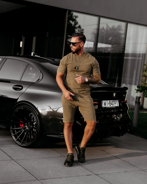 T-shirt męski OLAVOGA XATO 2025 khaki - maWer Fashion