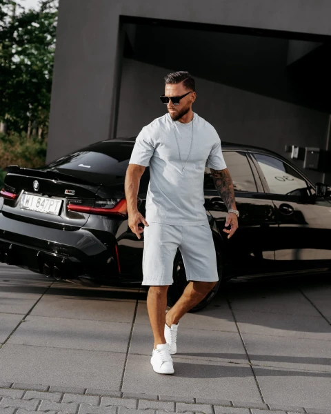 T-shirt męski OLAVOGA XATO 2025 niebieski - maWer Fashion