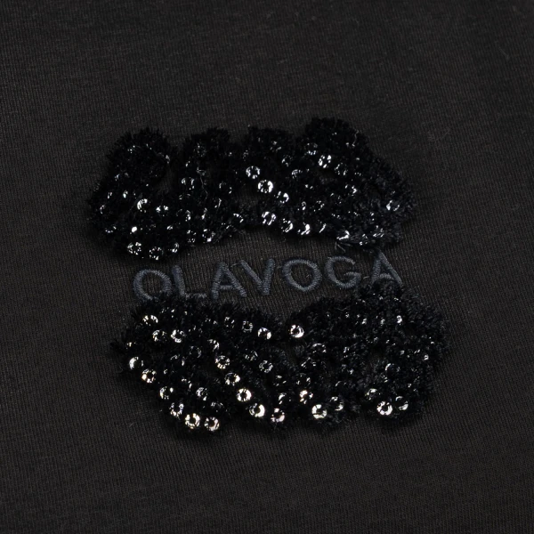 T-shirt damski OLAVOGA LOE 2025 czarny - maWer Fashion