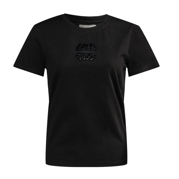 T-shirt damski OLAVOGA LOE 2025 czarny - maWer Fashion