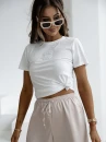 T-shirt damski OLAVOGA LOE 2025 ecru - maWer Fashion
