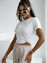 T-shirt damski OLAVOGA LOE 2025 ecru - maWer Fashion