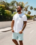 T-shirt męski OLAVOGA ESKAL 2025 ecru - maWer Fashion