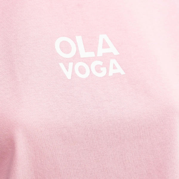 T-shirt damski OLAVOGA SMALTER 2025 różowy - maWer Fashion