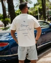 T-shirt męski OLAVOGA BLUE HARMONY 2025 ecru - maWer Fashion