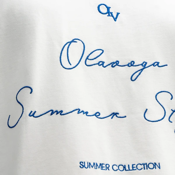 T-shirt męski OLAVOGA BLUE HARMONY 2025 ecru - maWer Fashion