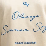 T-shirt męski OLAVOGA BLUE HARMONY 2025 beżowy - maWer Fashion