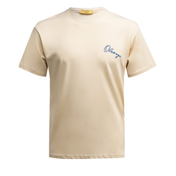 T-shirt męski OLAVOGA BLUE HARMONY 2025 beżowy - maWer Fashion