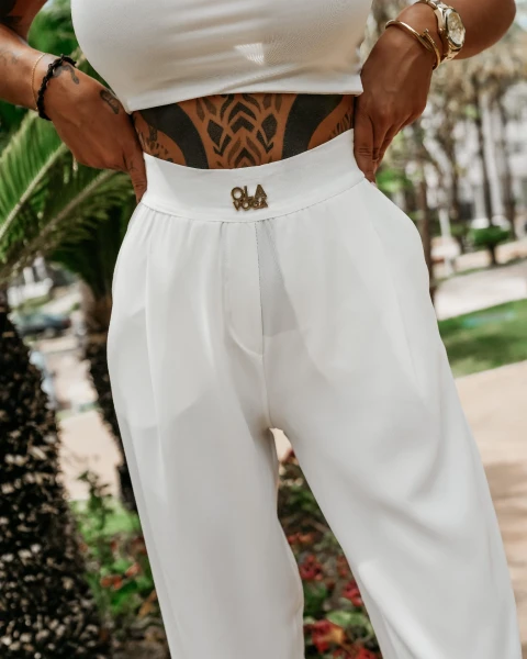 Spodnie damskie OLAVOGA POLEM 2025 ecru - maWer Fashion
