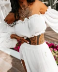 Komplet damski OLAVOGA CUMIN 2025 ecru - maWer Fashion