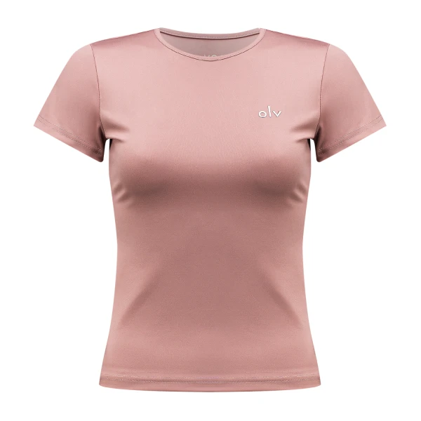 T-shirt damski OLAVOGA BASIC MUSE 2025 redwood - maWer Fashion