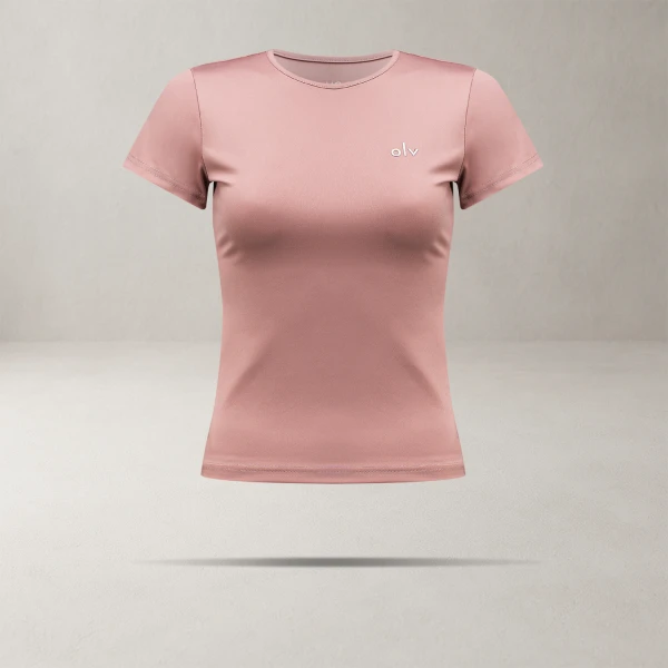 T-shirt damski OLAVOGA BASIC MUSE 2025 redwood - maWer Fashion