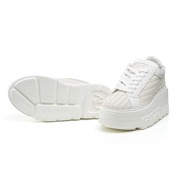 Buty damskie sneakersy OLAVOGA VACANCY 2025 ecru - maWer Fashion