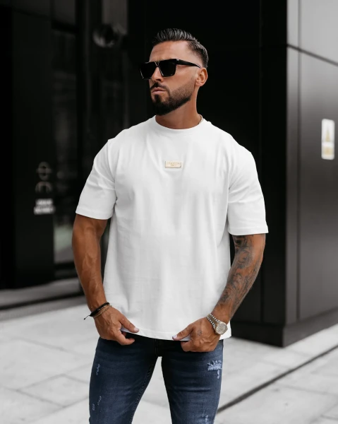 T-shirt męski OLAVOGA GOLDEN 2025 ecru - maWer Fashion