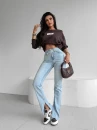 Bluza damska OLAVOGA CINNAMON HAZE 2025 brąz - maWer Fashion