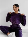 Welurowy komplet damski OLAVOGA VELVET STORM 2025 plum - maWer Fashion