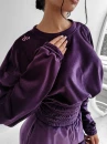 Welurowy komplet damski OLAVOGA VELVET STORM 2025 plum - maWer Fashion