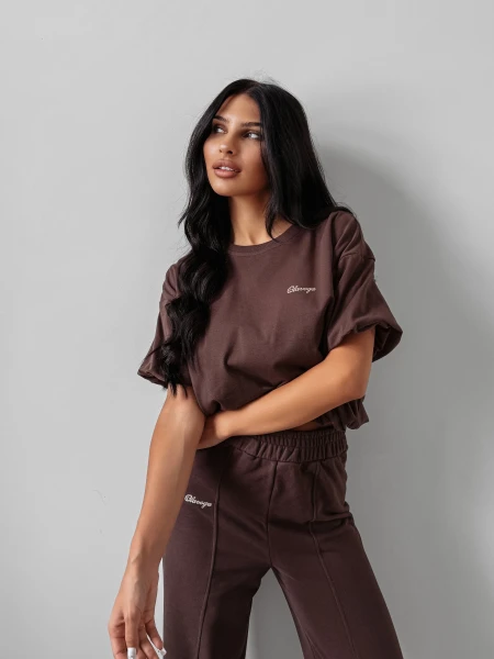 Top damski OLAVOGA AUTUMN WHISPER TOP 2025 brąz - maWer Fashion