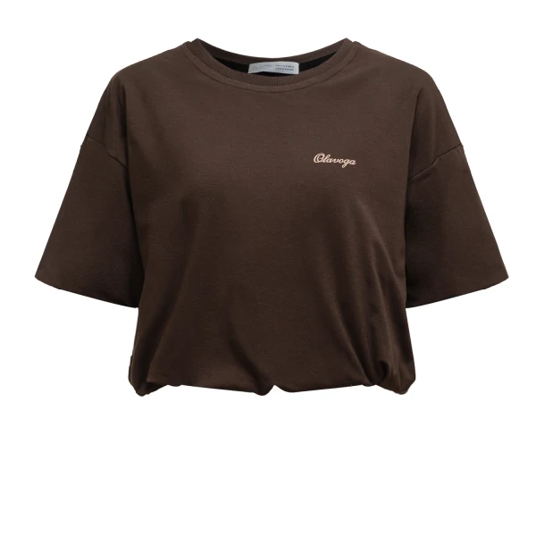 Top damski OLAVOGA AUTUMN WHISPER TOP 2025 brąz - maWer Fashion
