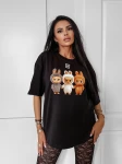 T-shirt damski OLAVOGA HEART SIDE 2025 czarny - maWer Fashion