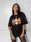 T-shirt damski OLAVOGA HEART SIDE 2025 czarny - maWer Fashion